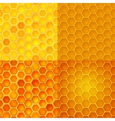 Seamless pattern with honey cells combs vector image