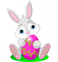Easter bunny with Easter egg vector image