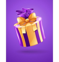 Holiday gift with gold ribbon vector image