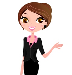 Business woman showing something with hand vector image