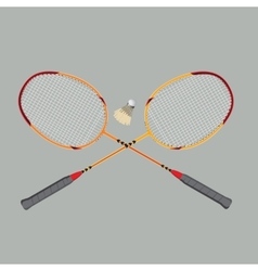 Badminton rackets and shuttlecock Badminton rackets and shuttlecock vector image