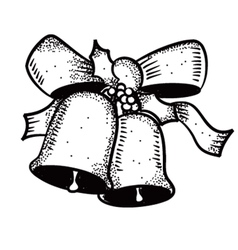 Christmas bell with bow Christmas bell with bow vector image