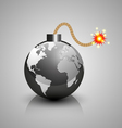 World crisis bomb icon vector image