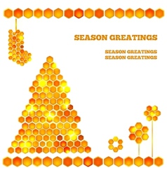 Holiday card with christmas honey tree vector image