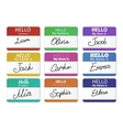 Name tag set Hello my name is vector image