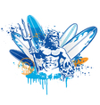 Poseidon surfer vector image