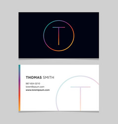 Business-card-letter-t Business-card-letter-t vector image
