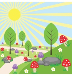 Cartoon landscape vector image