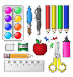 Set of School Tools and Supplies vector image