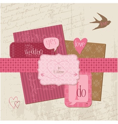 Vintage wedding design elements vector image