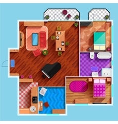 Top View Of Interior Of Typical Apartment vector image