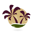 Vintage palm silhouette isolated on white vector image