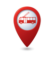 Map pointer with trolleybus icon vector image