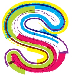 Colorful Grunge font Letter s vector image