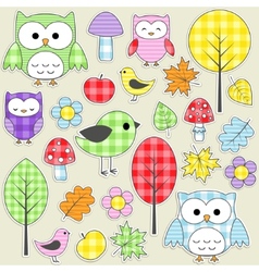 Nature stickers vector image