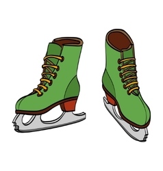 Winter ice skates hand drawn Winter ice skates hand drawn vector image