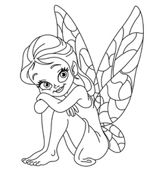 Fairy outline vector image
