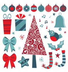 Christmas objects vector image
