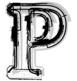 Grunge font letter P vector image
