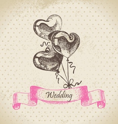 Balloons in heart form hand drawn vector image