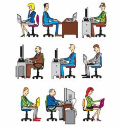 Computer workers vector image