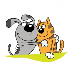 Dog and cat vector image