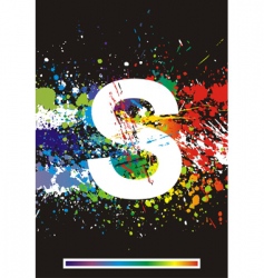 Paint splashes font vector image