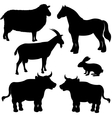 Farm animals silhouettes vector image