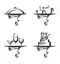 Restaurants icon set vector image