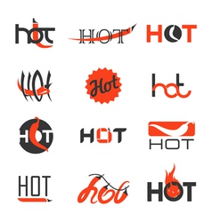 Collection of red hot chili peppers vector image