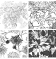 Set of seamless pattern with flowers vector image