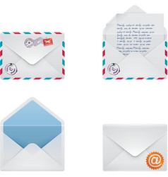 Envelope icon set vector image