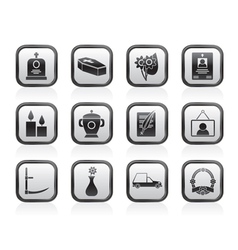Funeral and burial icons vector image