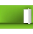 Open white door on a green wall vector image