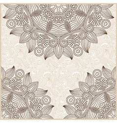Ornate circle floral card announcement vector image