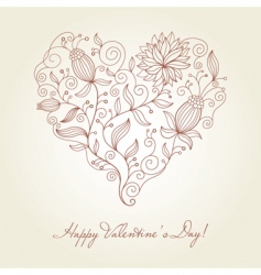 Floral heart vector image