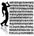 Dancing and singing people big set vector image