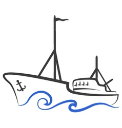 Fishing boat silhouette vector image