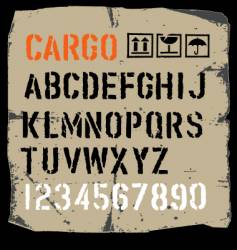 Cargo font vector image