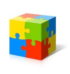 Puzzle cube vector image