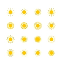 Set of Sun Shapes Set of Sun Shapes vector image