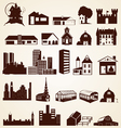 Houses buildings silhouettes set vector image