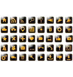 Icon site orange on black Icon site orange on black vector image