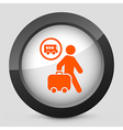 Orange and gray elegant glossy icon vector image