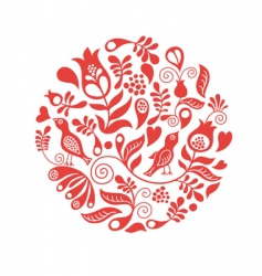 Floral round vector image
