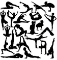 Yoga silhouettes vector image
