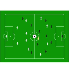 Football pitch with players vector image