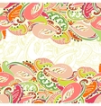 Colourful seamless Indian paisley border vector image