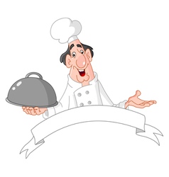 Chef with blank banner vector image