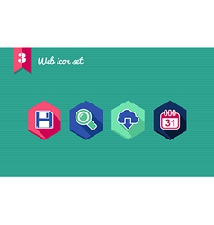 Web apps geometric flat icons set vector image